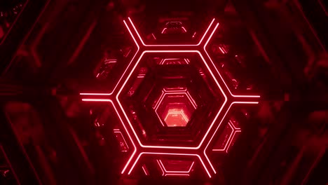 flying through endless futuristic sci fi tunnel. luminous neon glowing hexagons. hyper jump into another galaxy. abstract creative digital background. modern colorful illumination. seamless loop