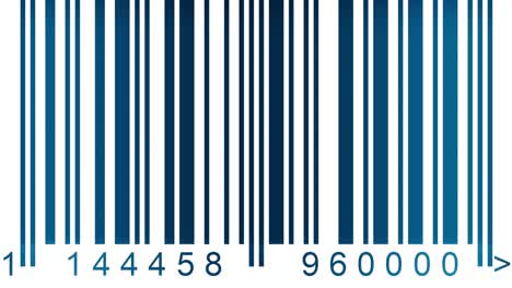 seamless looping animation of barcode scanner process. trendy blue colors. fast changing labels digits and concept of business