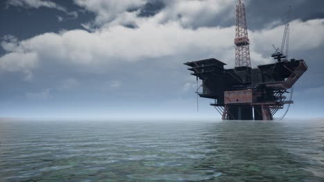 large pacific ocean offshore oil rig drilling platform