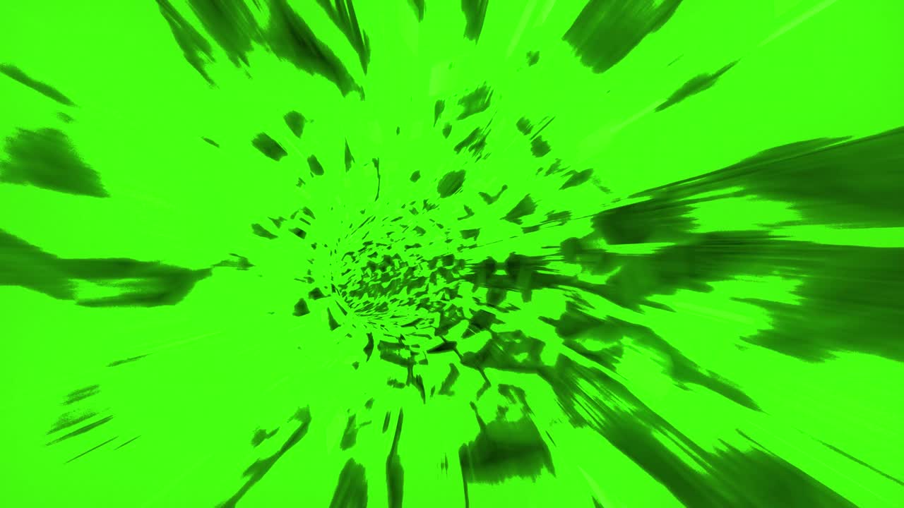vuelo a través de túnel verde abstracto. túnel de energía abstracta en el espacio. túnel en el espacio exterior. tecnológico, vj, dj, datos, red y conexión de fondo de movimiento. bucle sin costuras, animación 3d en 4k