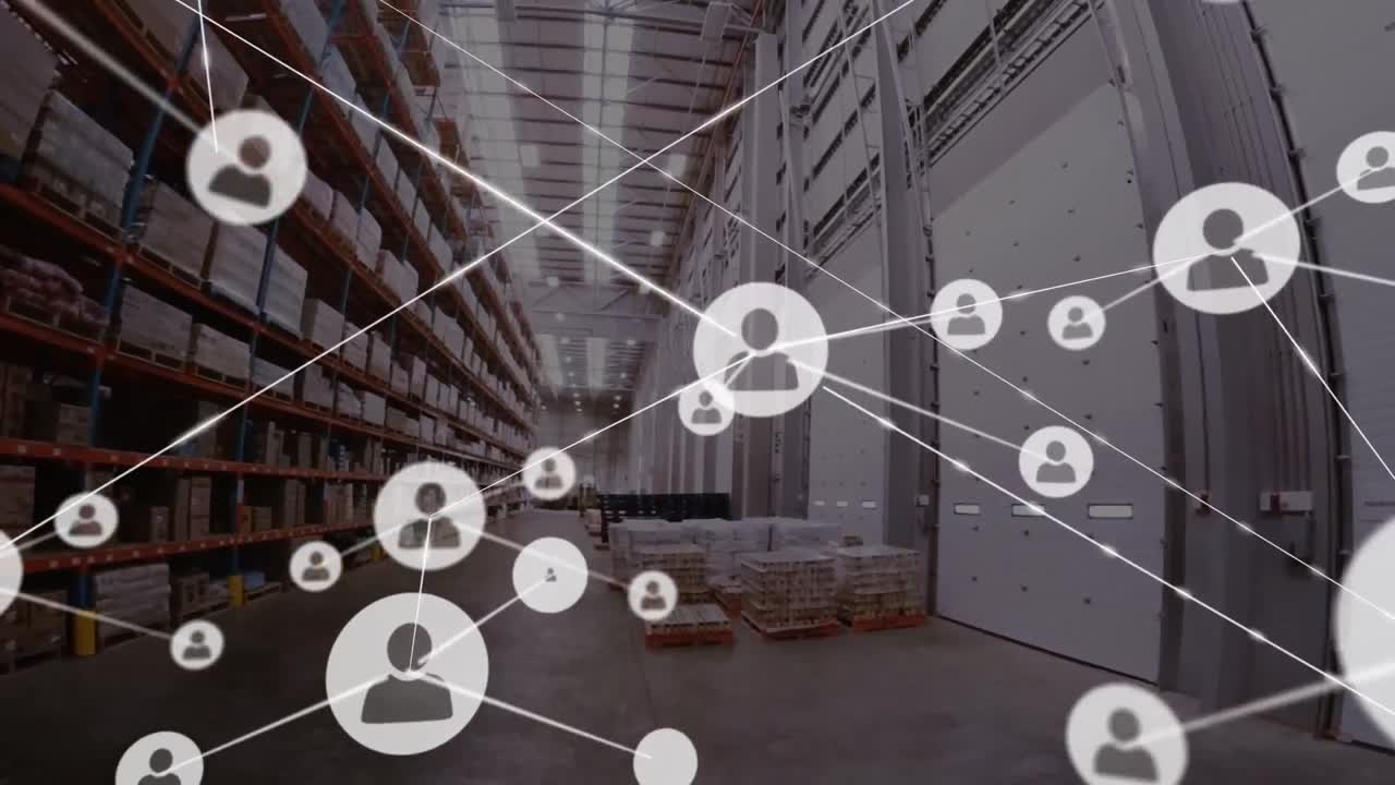 animación de la red de conexiones a través del almacén