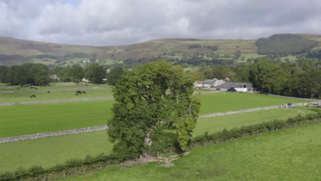 drone shot orbiting castleton 07