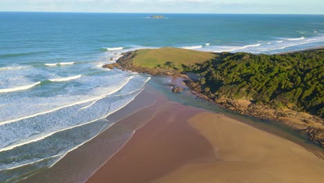 green bluff headland and creek near moonee beach in mid north coast of new south wales in australia