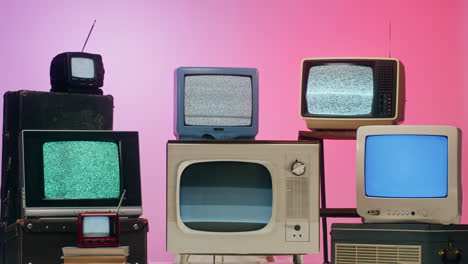 collection of vintage televisions