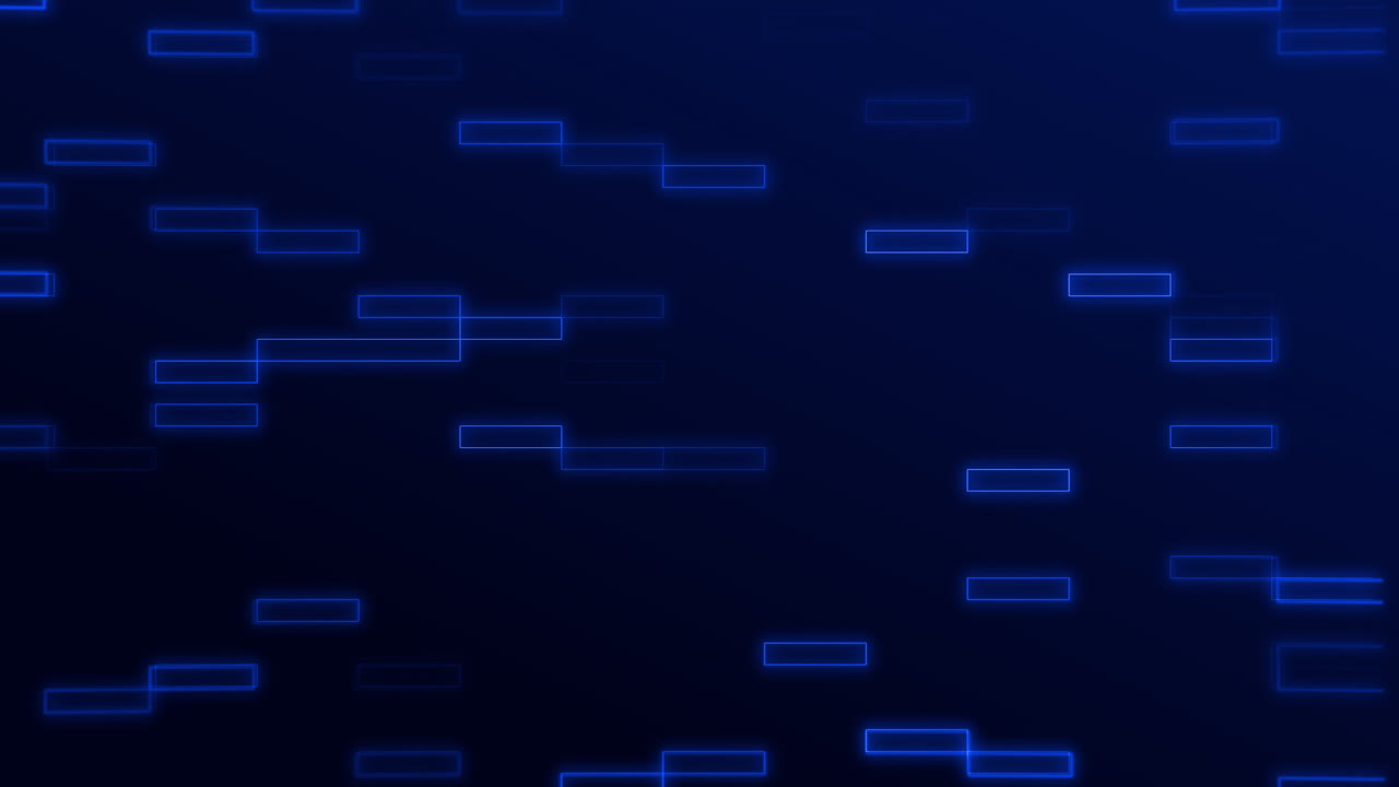 animación de formas en movimiento sobre fondo azul