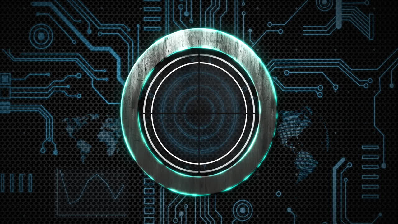 Animation of ai data processing over grid and dark background