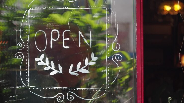Open Sign on a Shop Window