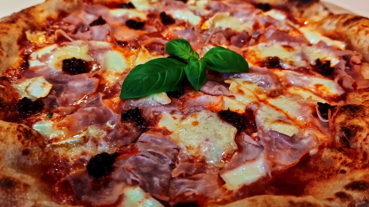 Neapolitan pizza traditional Italian soft thin dough and high edges comfort food restaurant