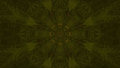 A captivating seamless loop showcases complex geometric shapes and flowing patterns in a rich dark green tone. The fluid motion creates an engaging visual effect, perfect for screensavers