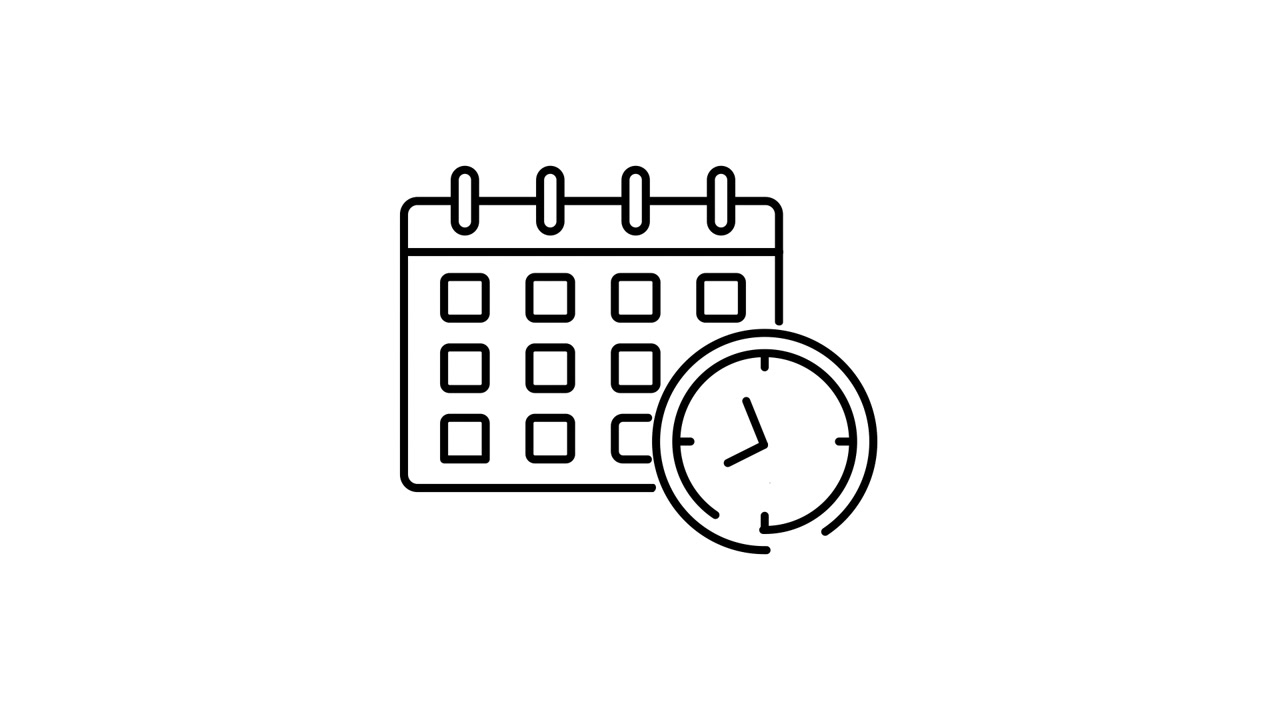 Animated Calendar and Clock Icon for Scheduling and Time Management