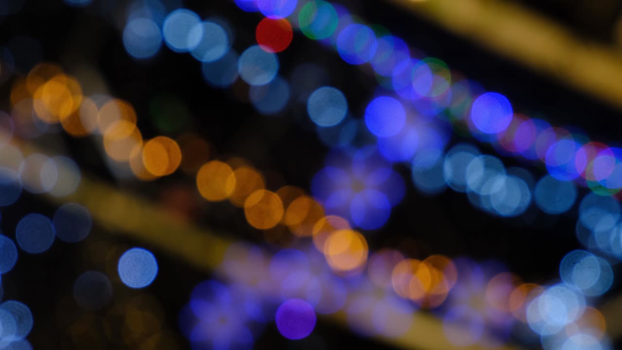 las flores del arco iris azul florecen contra un fondo oscuro entre polillas de luz relucientes, una noche mágica festiva, un cuento de navidad y una víspera de año nuevo.