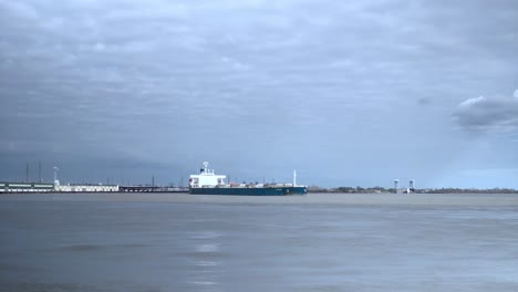 tanker on the mississippi river timelapse