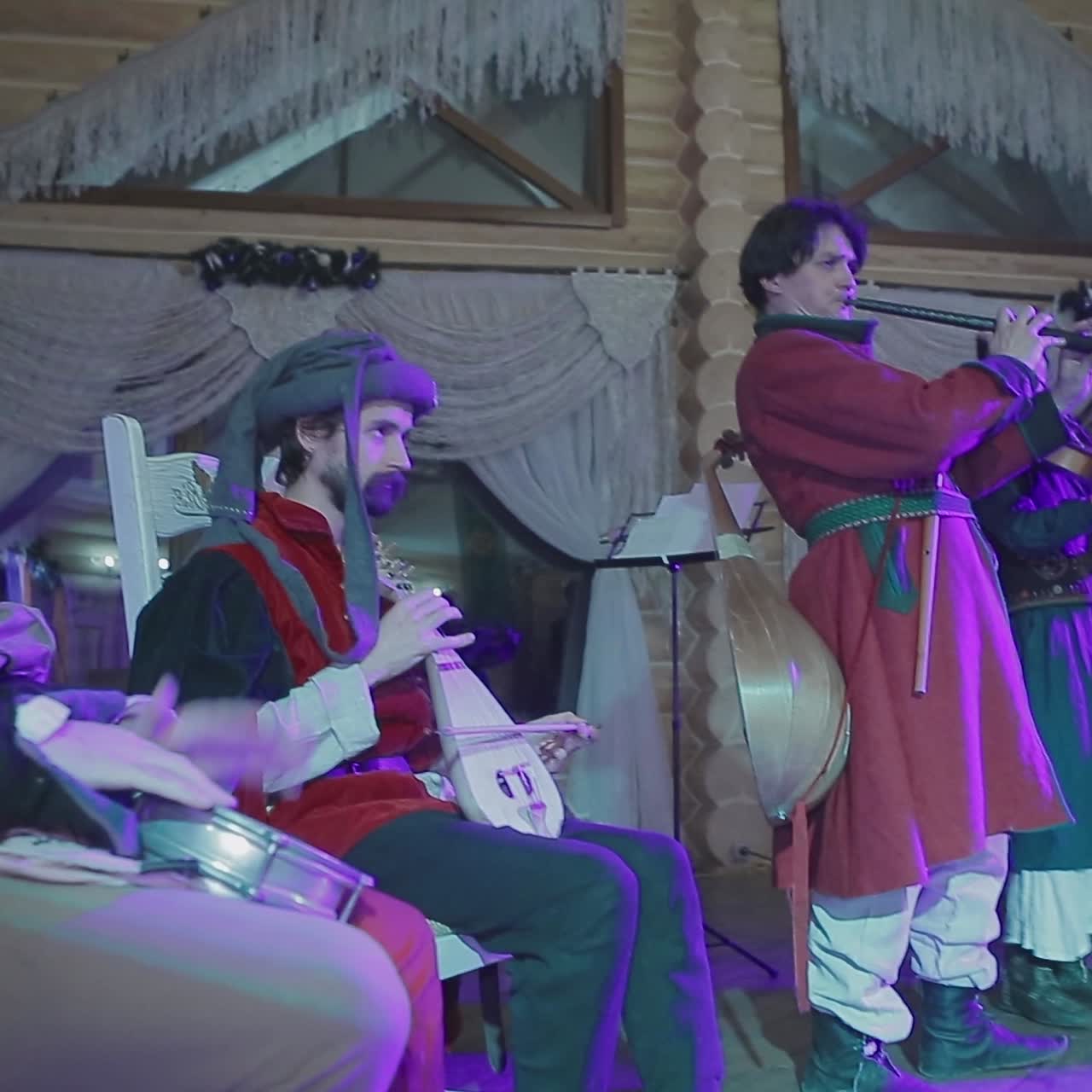 Medieval Quartet Playing Indoor