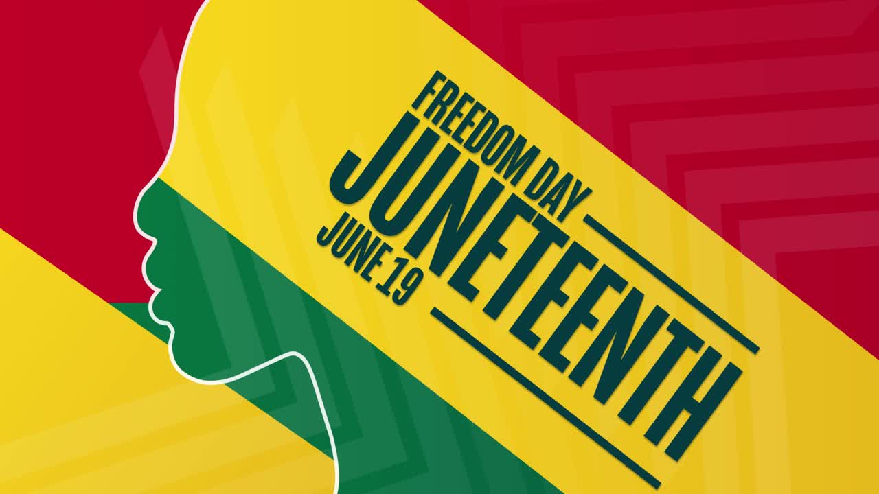 juneteenth. día de la libertad. junio 19. animación de vacaciones planas. diseño gráfico de movimiento. imágenes de bucle 4k, hd.