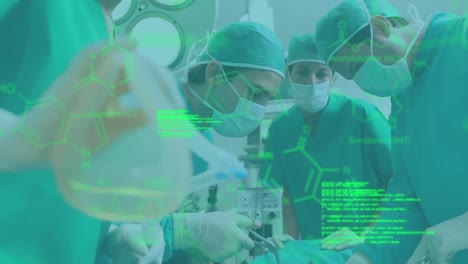 Animation-of-medical-information-and-data-processing-over-patient-view-of-surgeons-operating