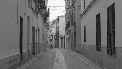 vintage view of sagunto historic town with typical narrow street in valencia province, spain