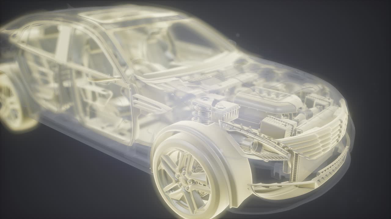 자세한 자동차 엔진 및 다른 부품