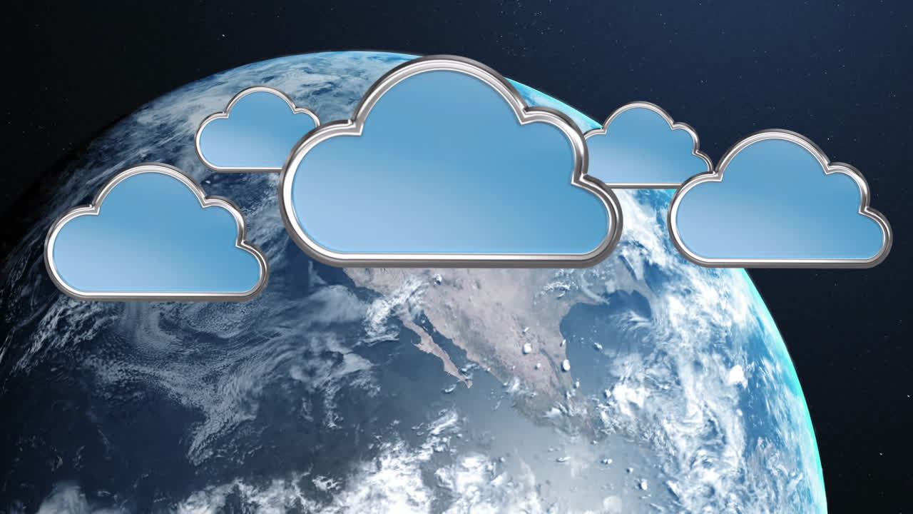 анимация облаков над земной поверхностью