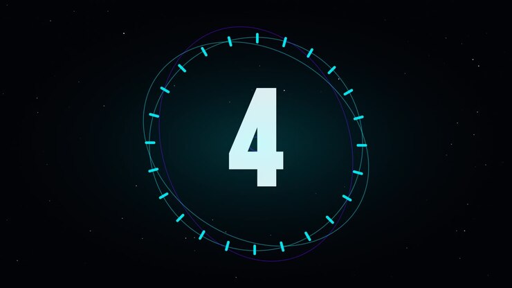 Digital Countdown Timer with Abstract Circular Motion Graphics