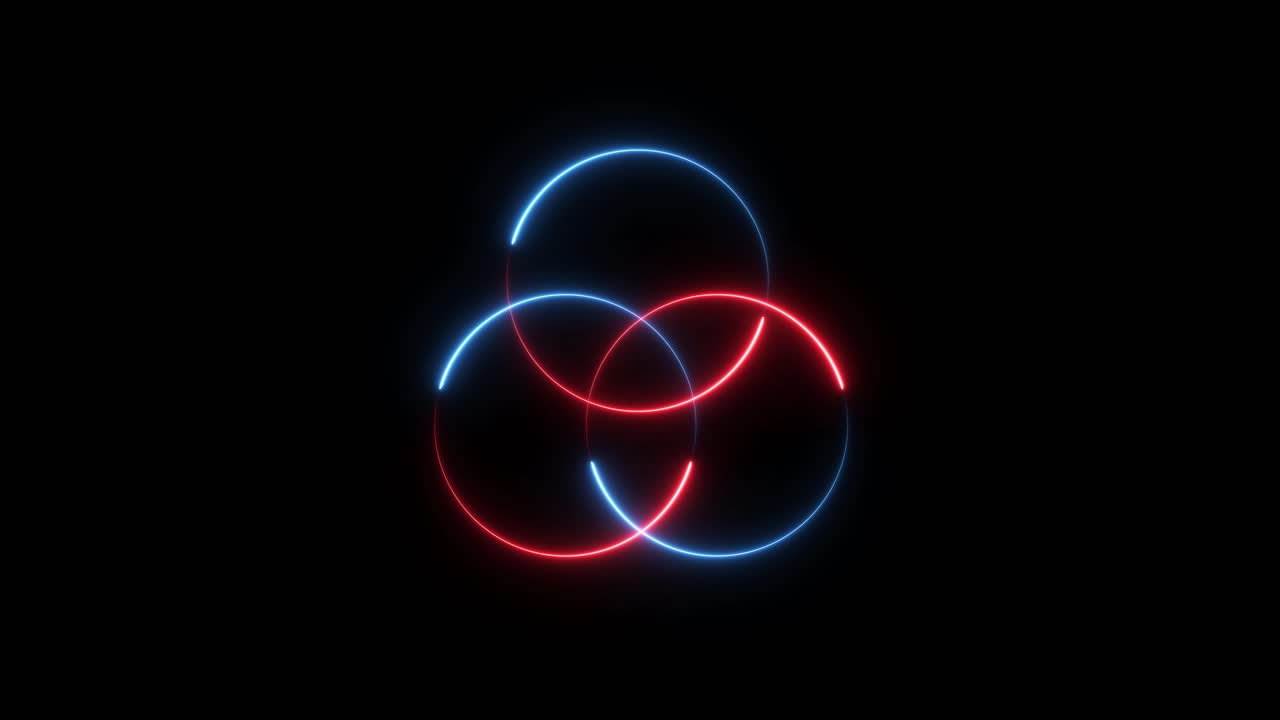 Neon Circles Venn Diagram