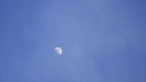 time lapse shot of moon in daytime with white soft clouds passing