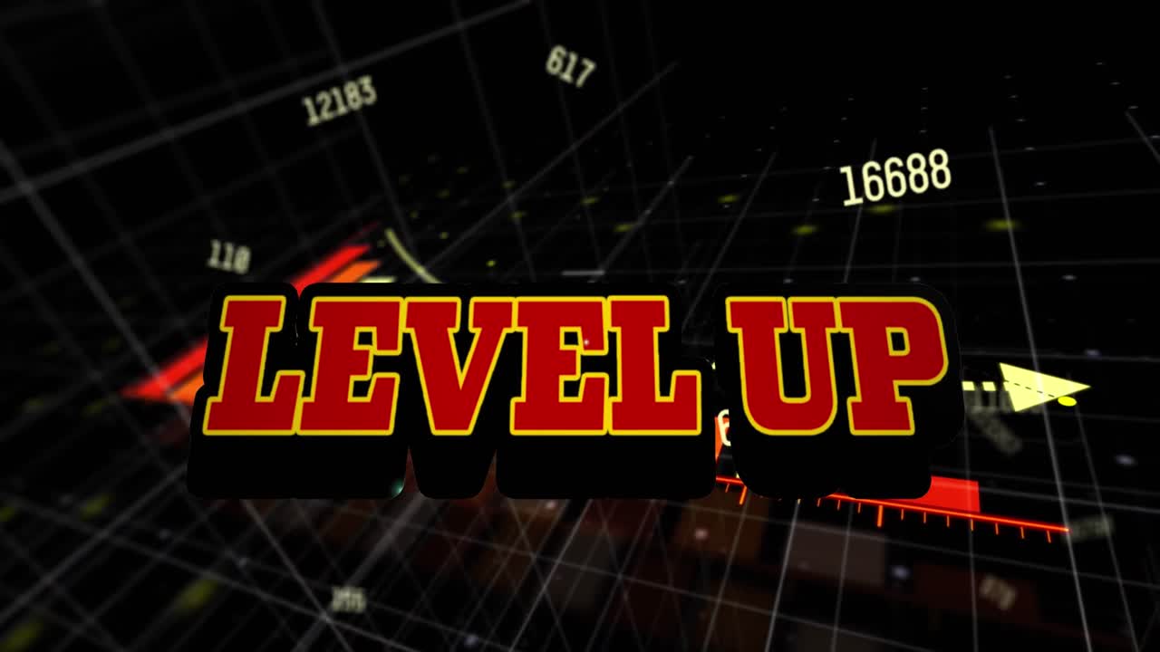 그리드와 데이터 처리에 대한 레벨 업 텍스트의 애니메이션