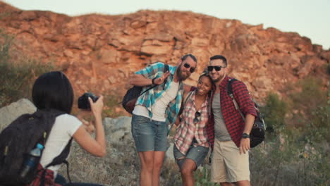 group of friends posing for a photo