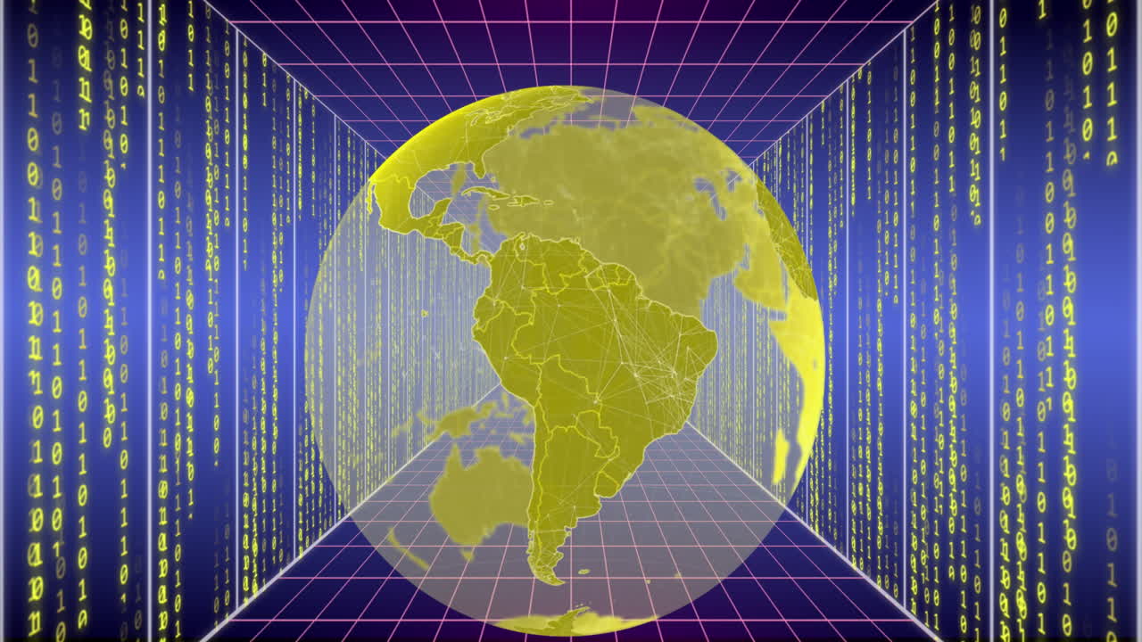 анимация глобуса и обработка данных по сетке