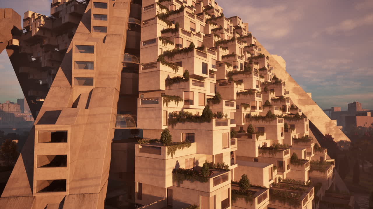 A stunning sunset over a modern building