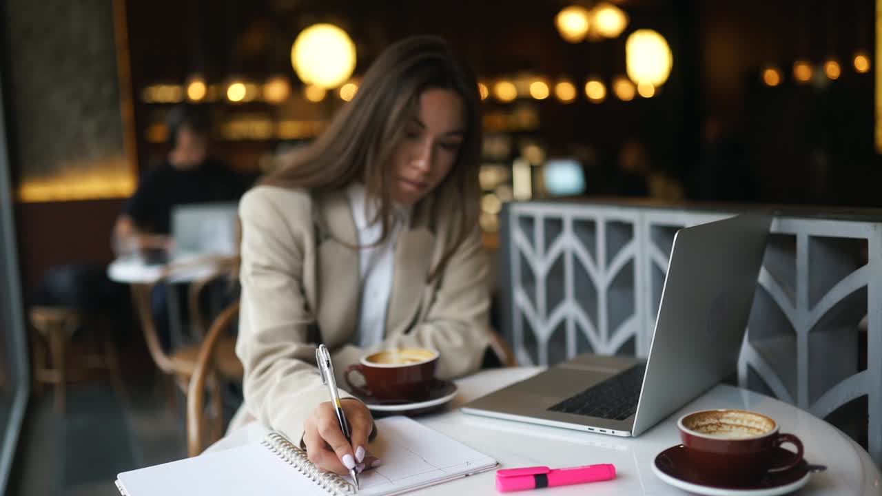 Donna che lavora in un caffè
