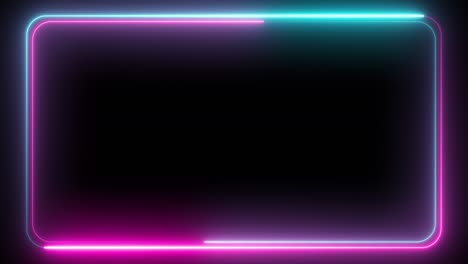 neon pink and blue border on black background