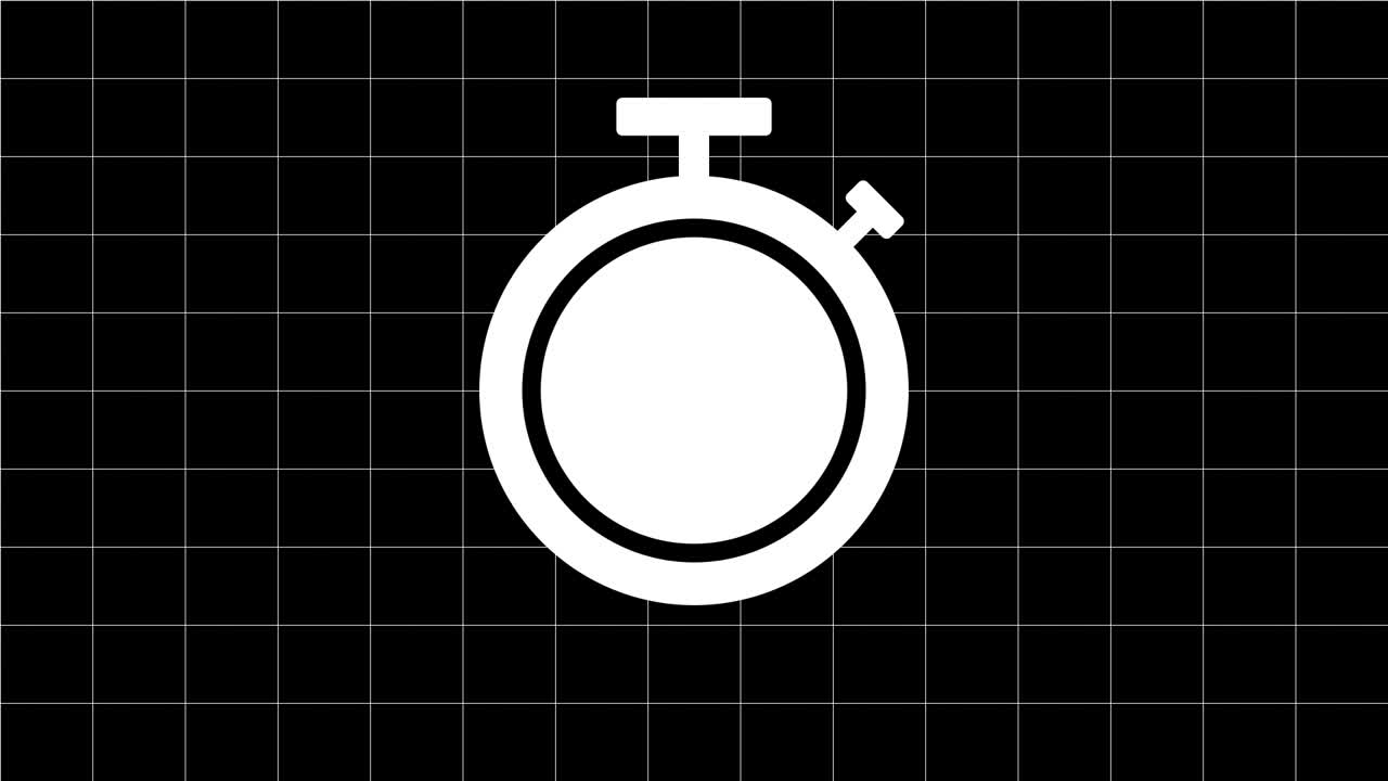 Timer stop watch on black grid counting