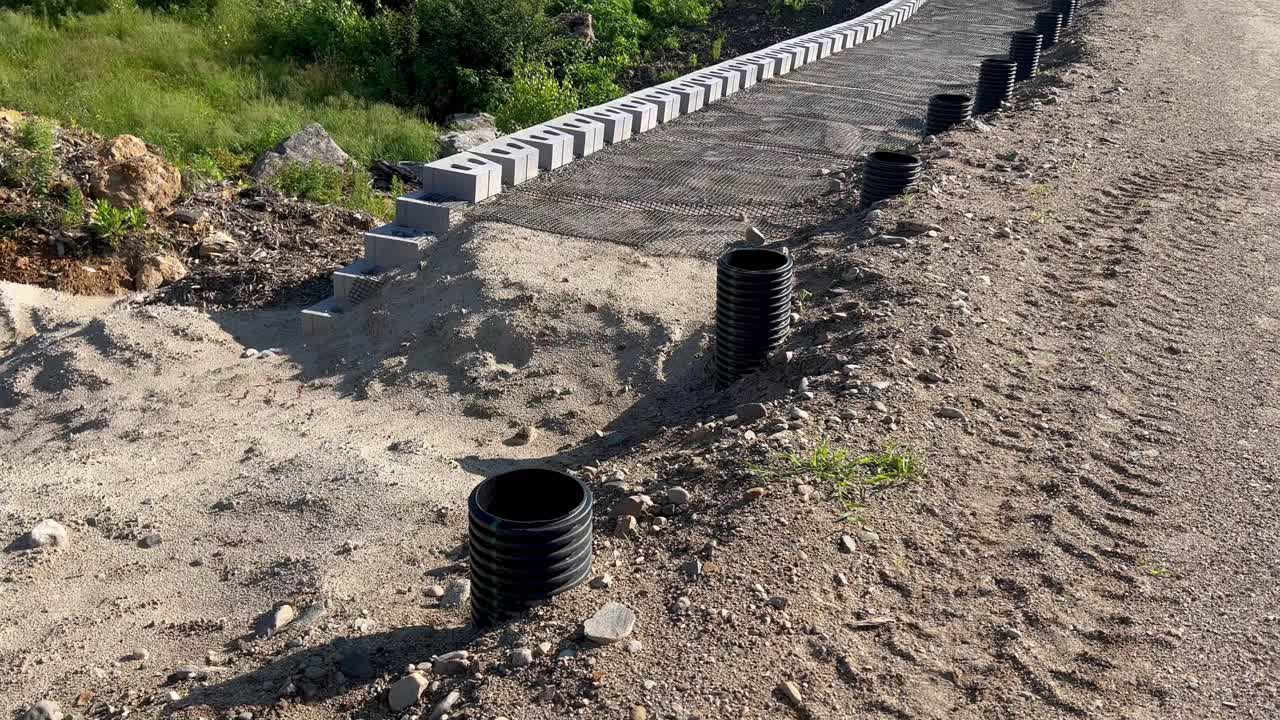 construcción de un nuevo puente de muro de contención