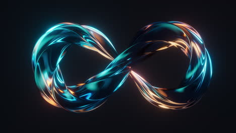 flowing mobius belt glass geometry, 3d rendering.