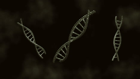 animation of dna strands on black background