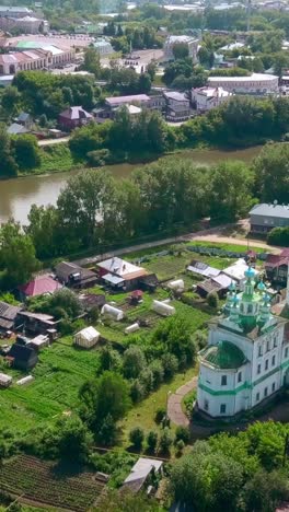 aerial view of a russian town