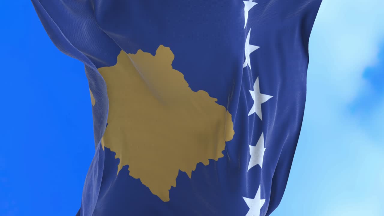 un bucle sin costuras de la bandera de kosovo.