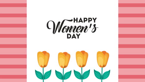 happy womens day lettering with garden flowers