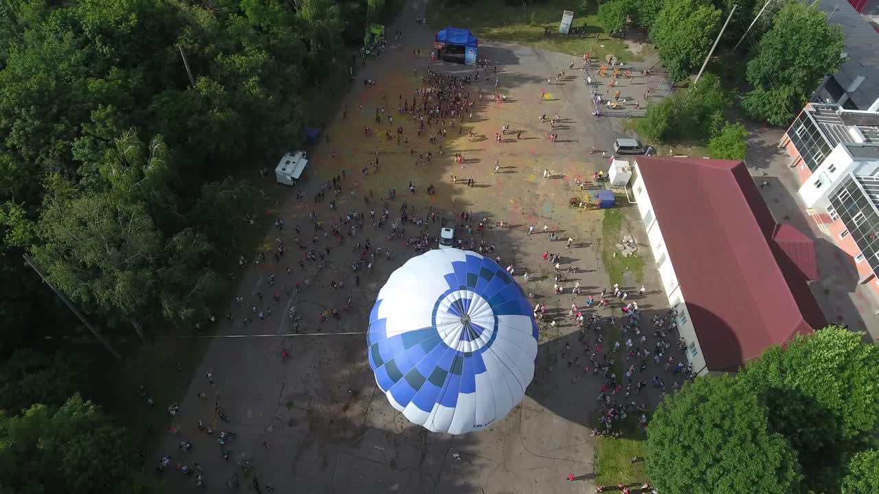 Hot Air Balloons Have Completed Filling Up. VINNITSA, UKRAINE - JULY 2017: hot air balloons have completed filling up and are ready to make their ascent in the summer