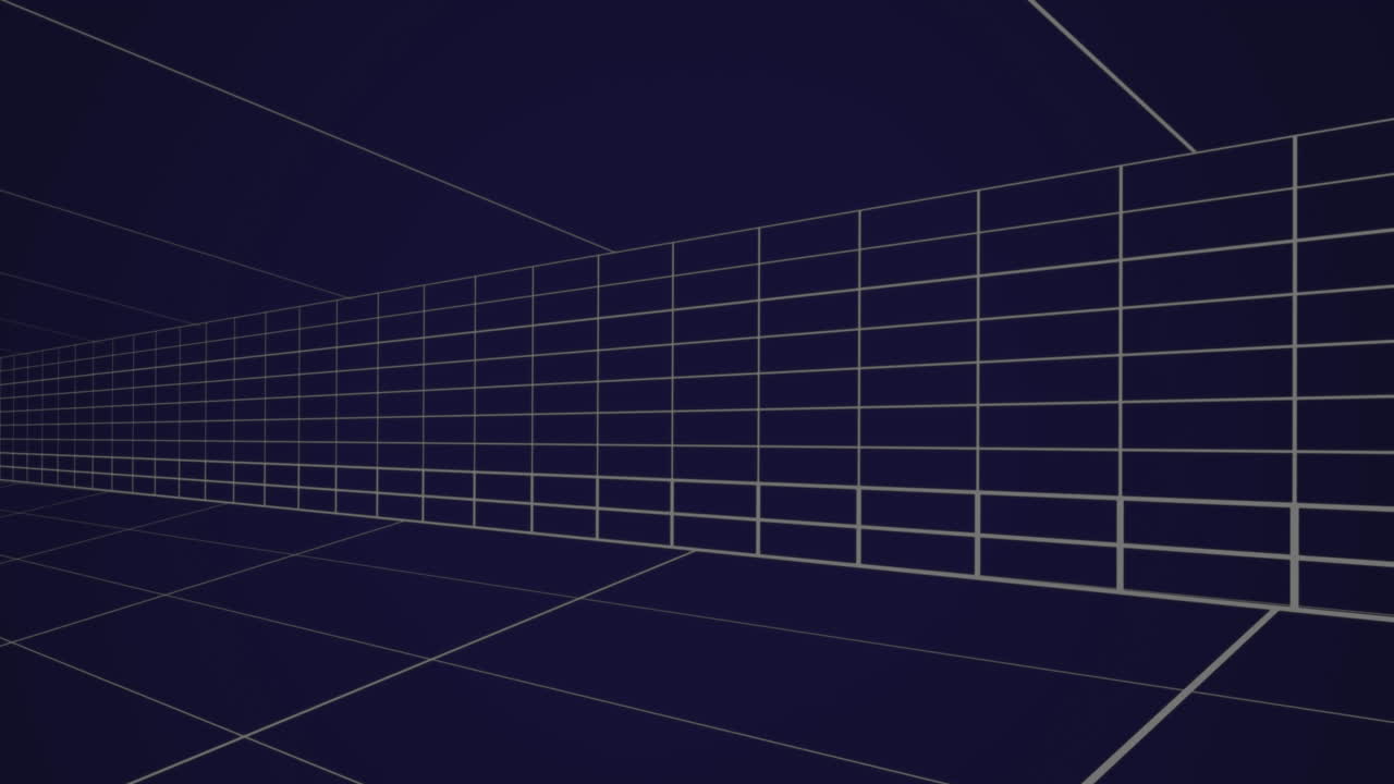 파란색 배경에 움직이는 그리드 선 4k