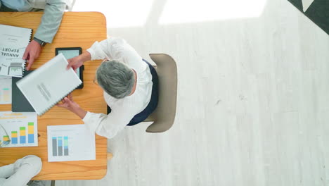 Business-people,-tablet-and-analytics-on-table