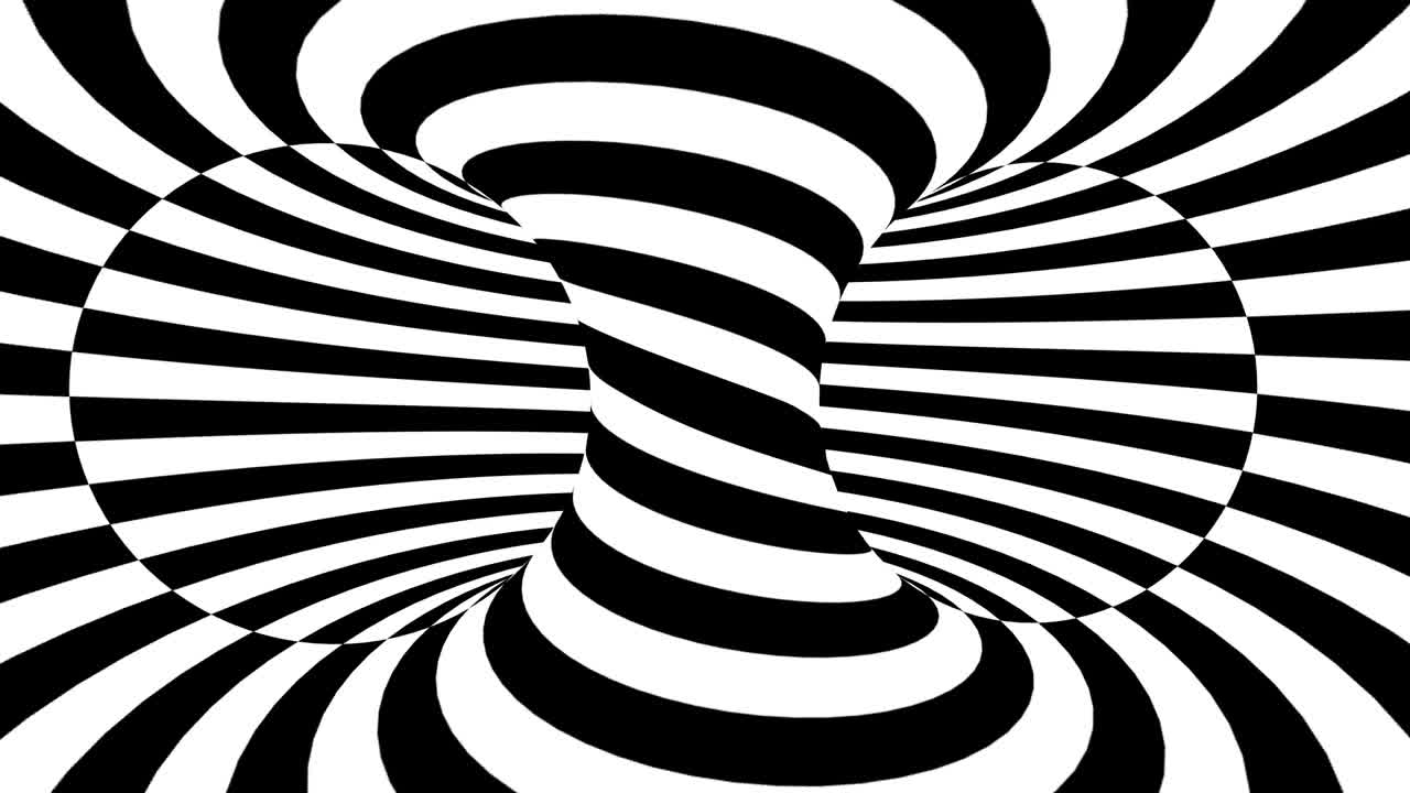 ilusión óptica de toroides. fondo animado hipnótico abstracto.
