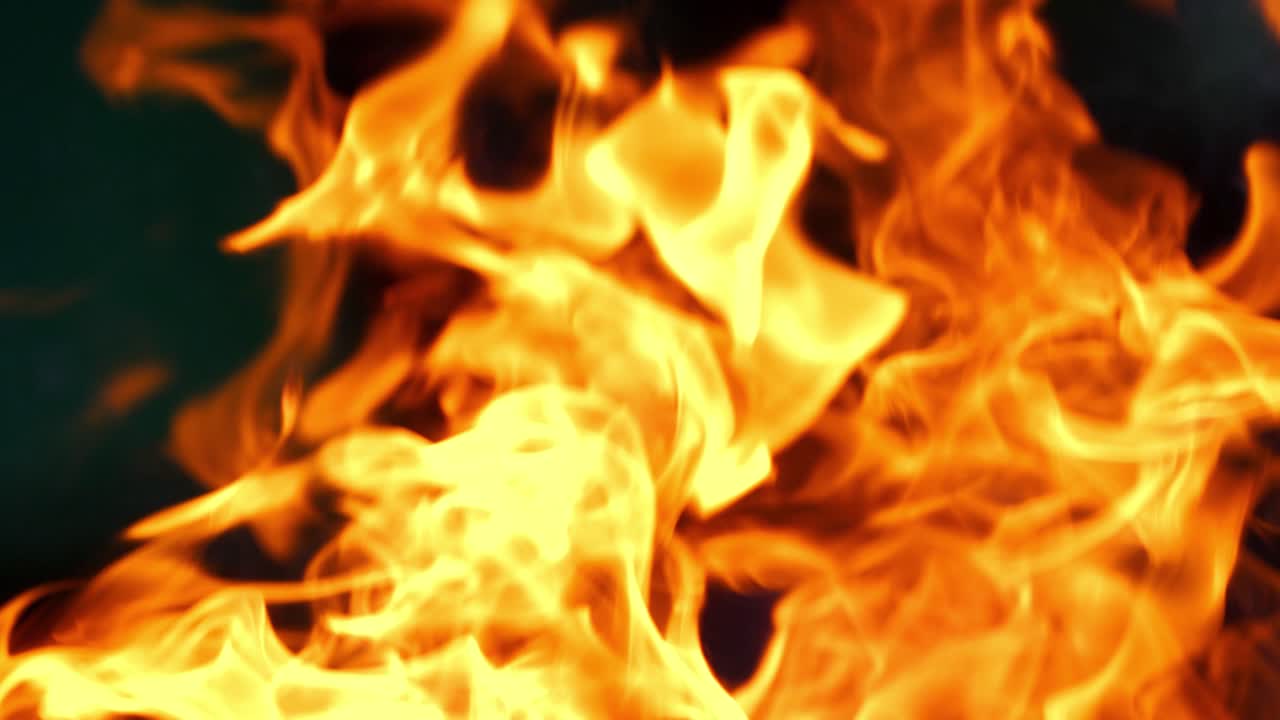 Burning fire. Bonfire. Closeup of flames burning on black background.