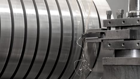 Industry lathe machine work in steam turbine