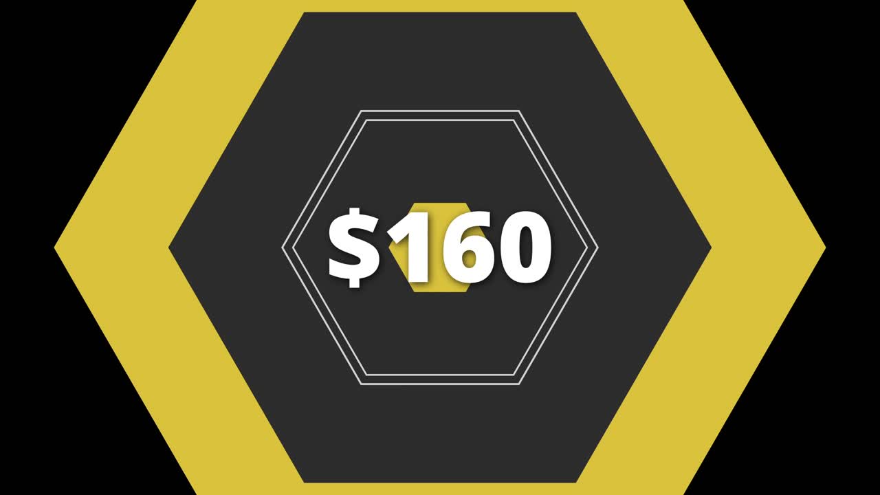 Explore the innovative price graphics showcasing $160 in a bold digital design