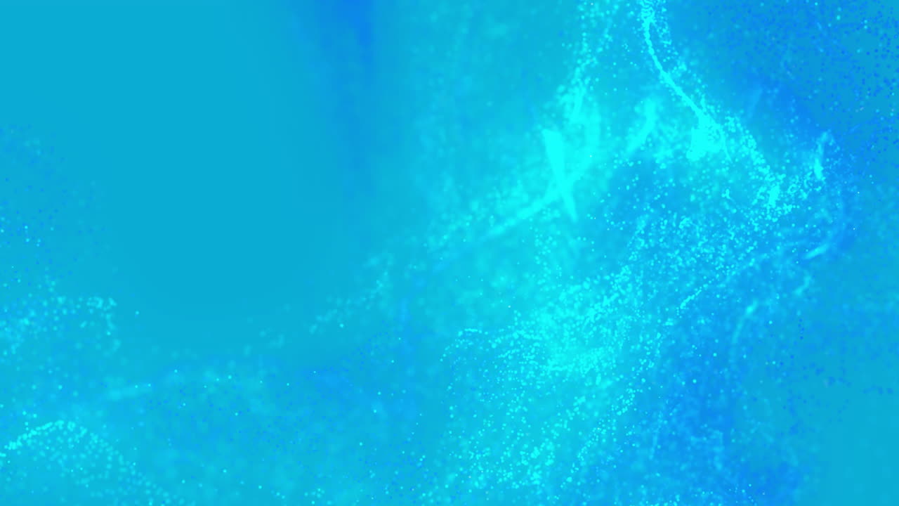 파란색 배경에서 움직이는 파란색 입자의 파동의 애니메이션