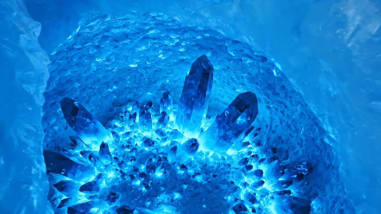 Ice cave with crystals