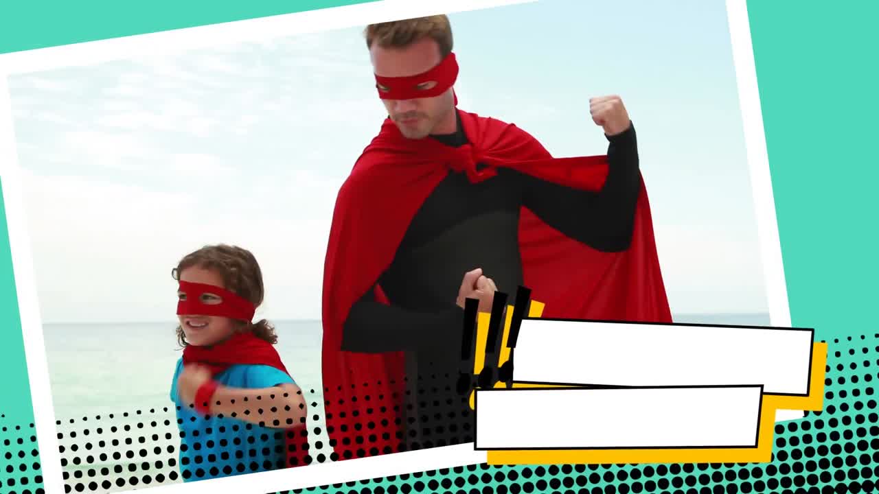 padre e hija superhéroes