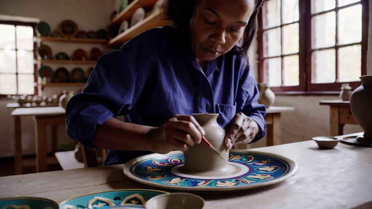 Scène de l'atelier de poterie