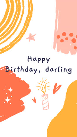 motion graphic of abstract painted child-like birthday card